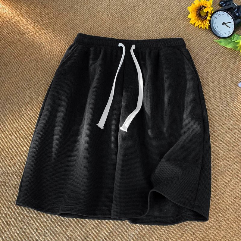 Women's Waffle Shorts Summer Casual Breathable Lounge Shorts - Loose Fit Retro Athletic Beach Shorts With Stretch (M-5XL, Black/Khaki/Grey/White)_voghion.com