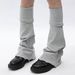 Calentadores de piernas estilo Y2K, calcetines de punto con forro polar estilo milenario, calcetines JK coreanos de media caña, calentadores de piernas de colores lisos para otoño e invierno, para mujer_voghion.com