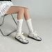 Calzini bianchi invernali da studente, primaverili, a metà polpaccio, caldi, JK Lolita_voghion.com