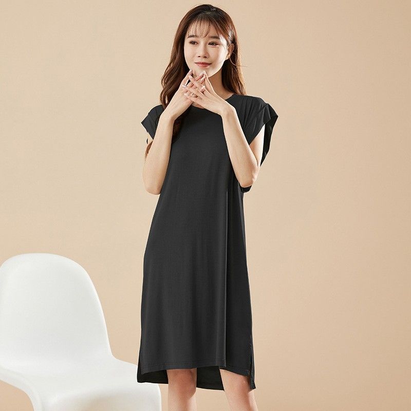 Modale nachtkleding met borstkussen in de zomer, anti-uitsteekpunt, antibacteriële dunne huiskleding van eucalyptus, vest_voghion.com