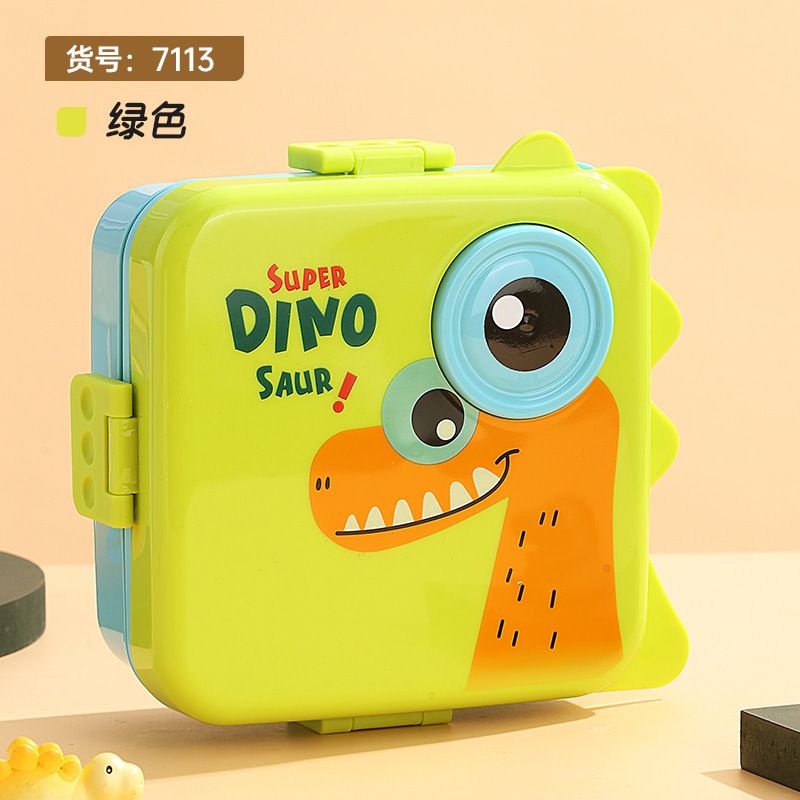 Lunchbox mit Dinosaurier-Cartoon für Kinder und Studenten, in der Mikrowelle beheizbare Lunchbox, doppellagige Salat-Lunchbox aus Kunststoff, Großhandel_voghion.com