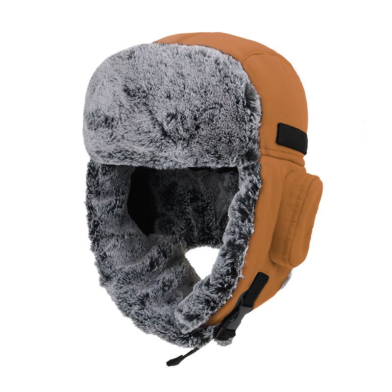 Trapper Hats Winter warm hat women's outdoor Lei Feng hat cold waterproof and pile thick ear protection ski hat_voghion.com