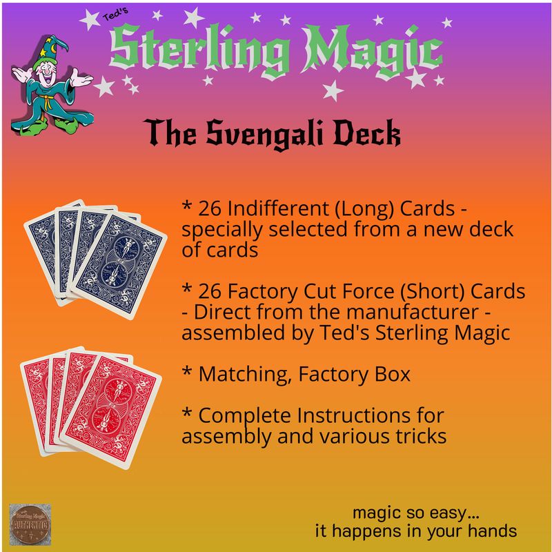 Ted's Sterling Magic Bicycle One Way Force Deck Trick Kit with Bonus Short Cards_voghion.com