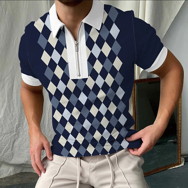 2023 Summer men's short 3D printed new sleeve Polo shirt printed lapel T-shirt men's high-quality_voghion.com