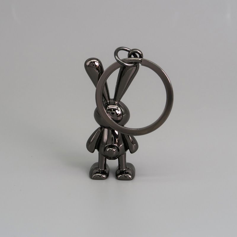 Metal Rabbit Keychain Car Keychain Couple Pendant Mobile Phone Rabbit Year Exclusive Bag Pendant_voghion.com