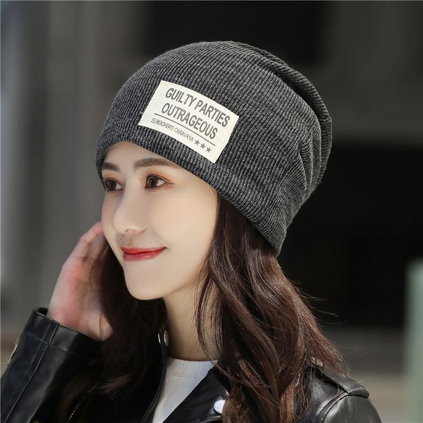 Versione coreana alla moda del cappuccio per uomo donna in autunno inverno, cappello pullover spesso e morbido, toppa in tessuto, per esterno_voghion.com