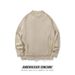 Men's Distressed Knit Sweater - Trendy Loose Fit Crewneck Pullover With Unique Jacquard Design, Autumn Casual Style (Available In Beige, Sizes S-XL)_voghion.com