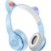 Cuffie stereo Bluetooth sovraurali luminose con orecchie di gatto 3c P47M_voghion.com