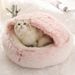 Guangying Round Soft Plush Pearl Velvet Stuffed Cat Dog Bed House Cushion Pet Supplies_voghion.com