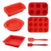 Silicone Cake Mold Set 6 piece Square Round Silicone Baking Tray Silicone Muffin Cup Baking Utensils_voghion.com