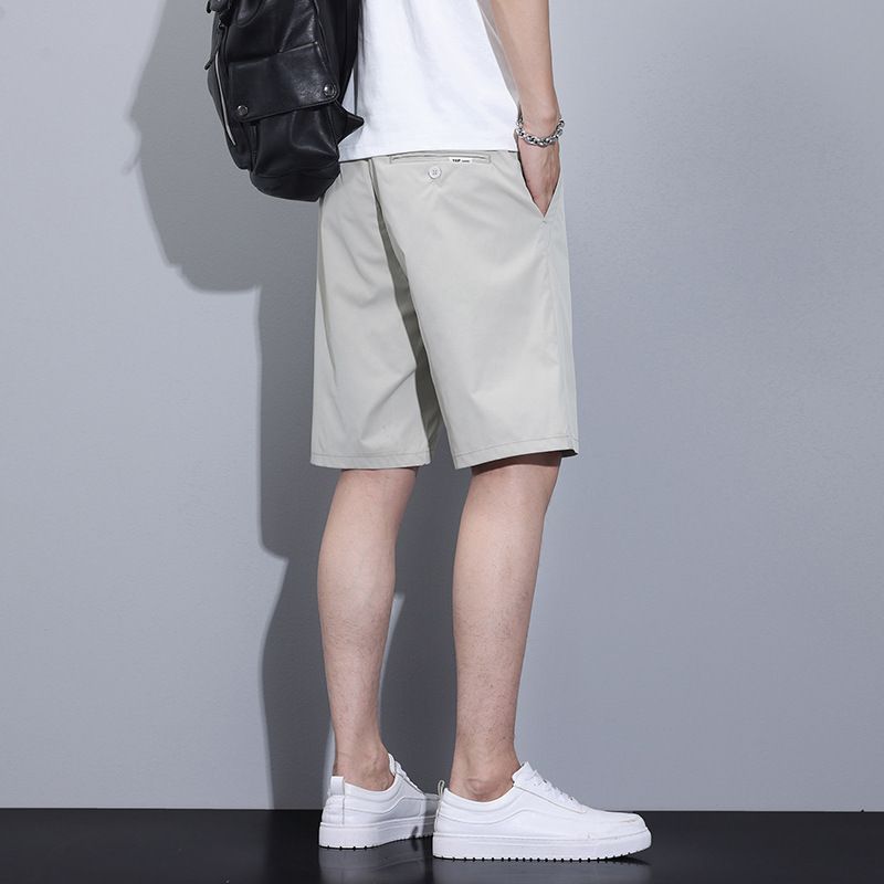 Unbeatable Quality Summer New Cotton Ice Silk Shorts For Boys, Casual, Loose, Versatile, Five Quarter Length Shorts, Thin, Pure White_voghion.com