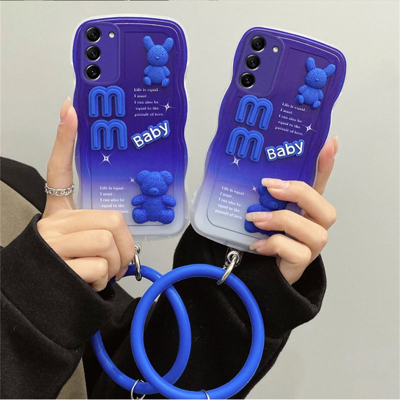 Za Samsung S22 Ultra luksuzni 3D valoviti gradientni ovitek za lutko z zaščitnim ovitkom za objektiv Samsung S23 S21 S20 Ultra Plus A52 A53 A73_voghion.com