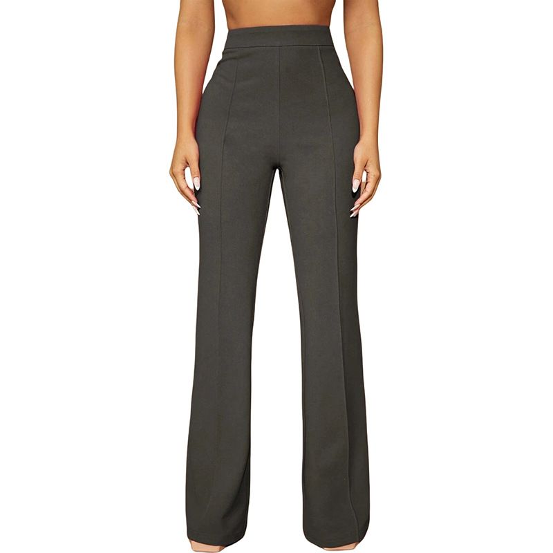Women's Clothing High Waist Straight Leg Pants - Professional Office Trousers With Stretch, Comfortable Work Pants For Business Casual, 10 Colors_voghion.com
