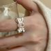 New Pink Water Diamond Full Sky Star Bow for Women's Fashion, Sweetness, High Grade Open Ring with Versatile temperament_voghion.com