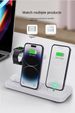 Suitable for Iphone iwatch Bluetooth Headset Three-in-One Wireless Charger with Mobile Phone Bracket Function Color White and Black_voghion.com