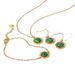 Huangchao 1 collana in malachite o 1 braccialetto o 2 orecchini per donna, gioielli di moda in acciaio inossidabile placcato oro 18 carati_voghion.com