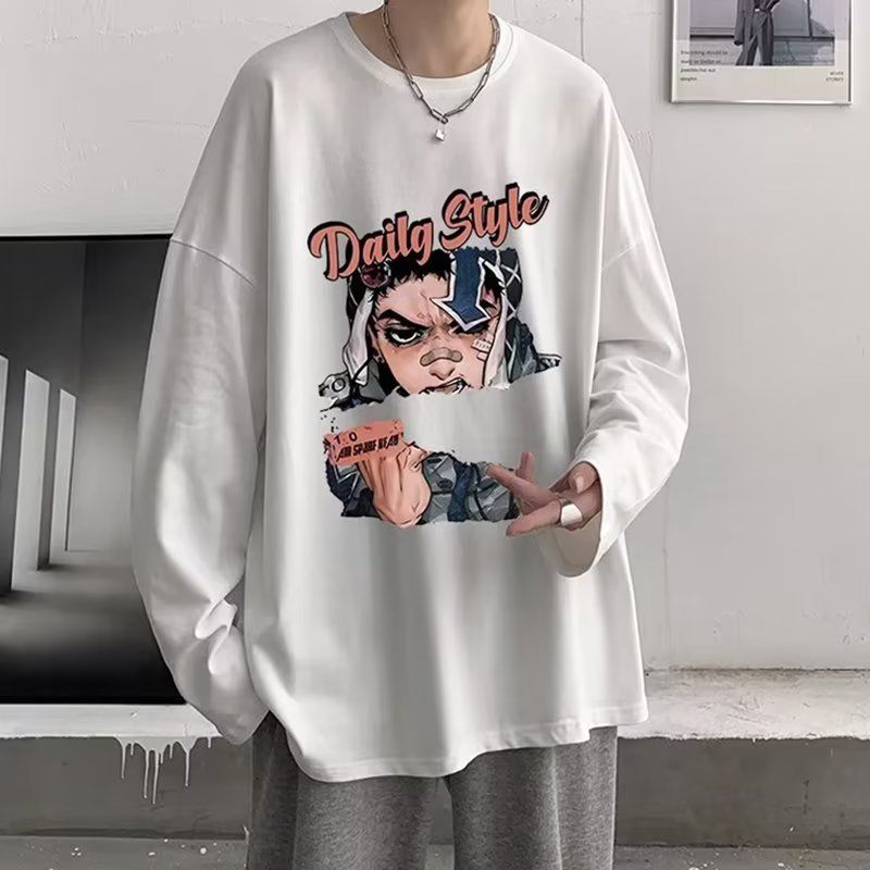 Long Sleeved T-Shirt For Boys In Spring Autumn Round Neck Fashion, Casual And Versatile, Handsome Base Shirt, Loose_voghion.com