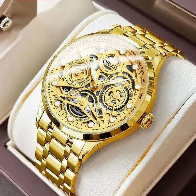 2024 Nouvelle montre la plus vendue pour hommes, calendrier évidé pour hommes, montre lumineuse, montre en acier version coréenne, montre pour hommes à la mode et élégante_voghion.com