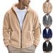 Jaqueta masculina com capuz e forro de lã, casaco quente de inverno com zíper e pelúcia macia de dupla face, ajuste relaxado para uso casual_voghion.com