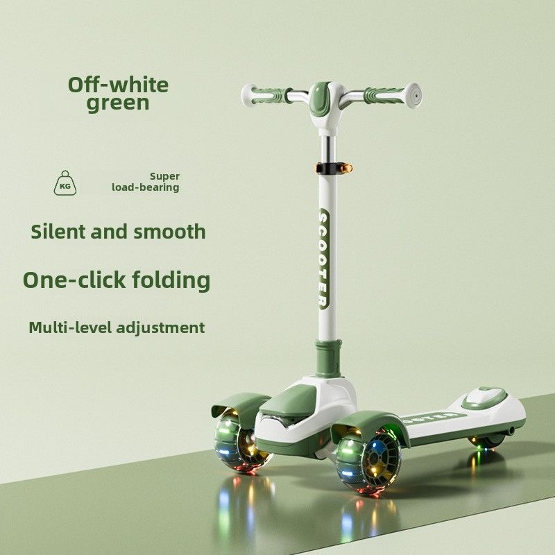 Older Children's Scooter Can Flash, Adolescent One-legged Scooter Three-wheeled Children's Foldable Toy Car_voghion.com