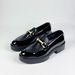 Men's Shoes Crocodile Pattern Gold Chain Fashionable Bright Leather Thick Bottom Loafers_voghion.com