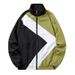 Men's Color Block Casual Jacket With Hood - Lightweight Stand Collar Windbreaker For Spring & Autumn_voghion.com