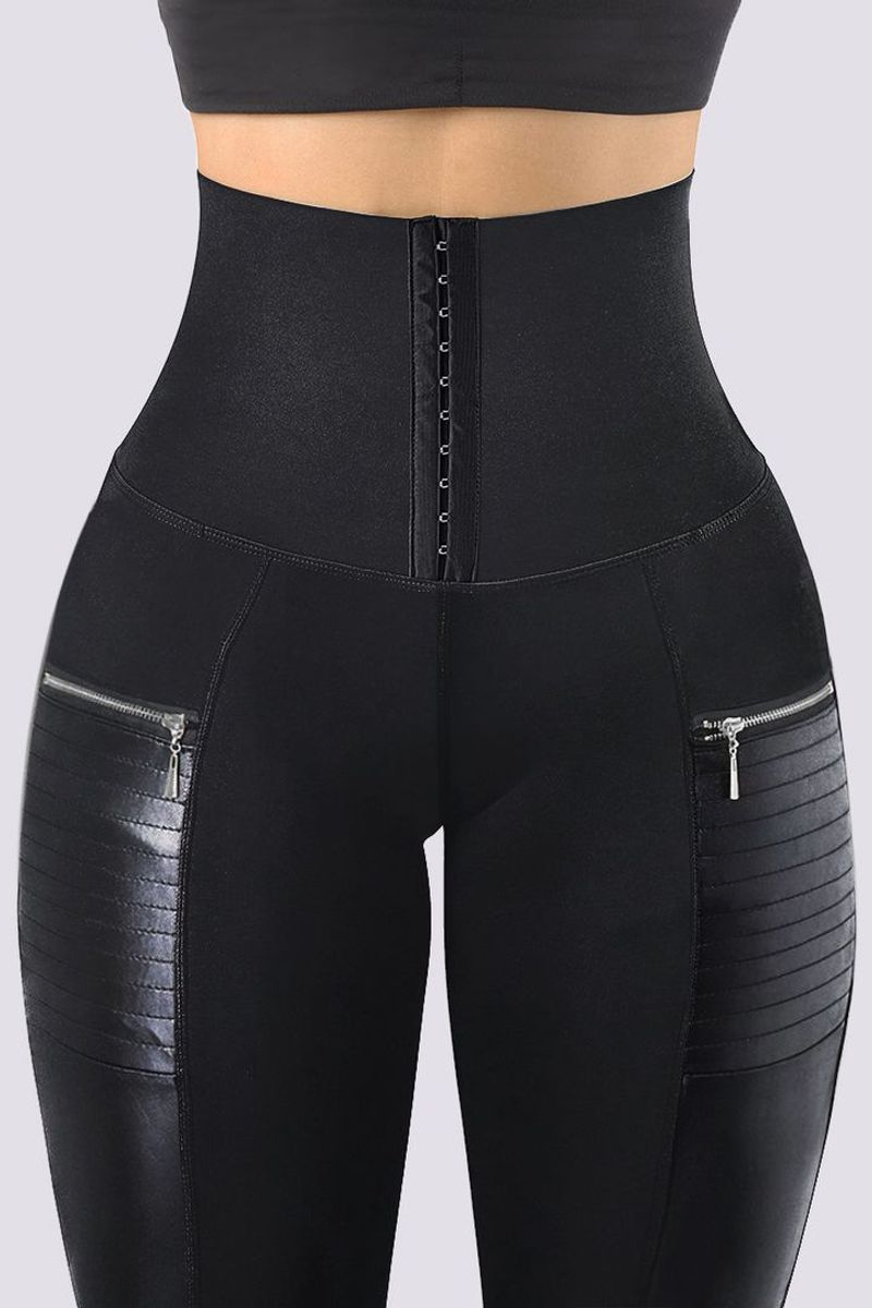 Women's yoga Pants, imitation leather butt-lifting yoga pants, high-waisted high-elastic leggings and leggings_voghion.com