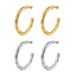 Orecchini pendenti a cerchio intrecciati a forma di C, in acciaio inossidabile placcato oro, alla moda, di celebrità europee e americane di Internet_voghion.com