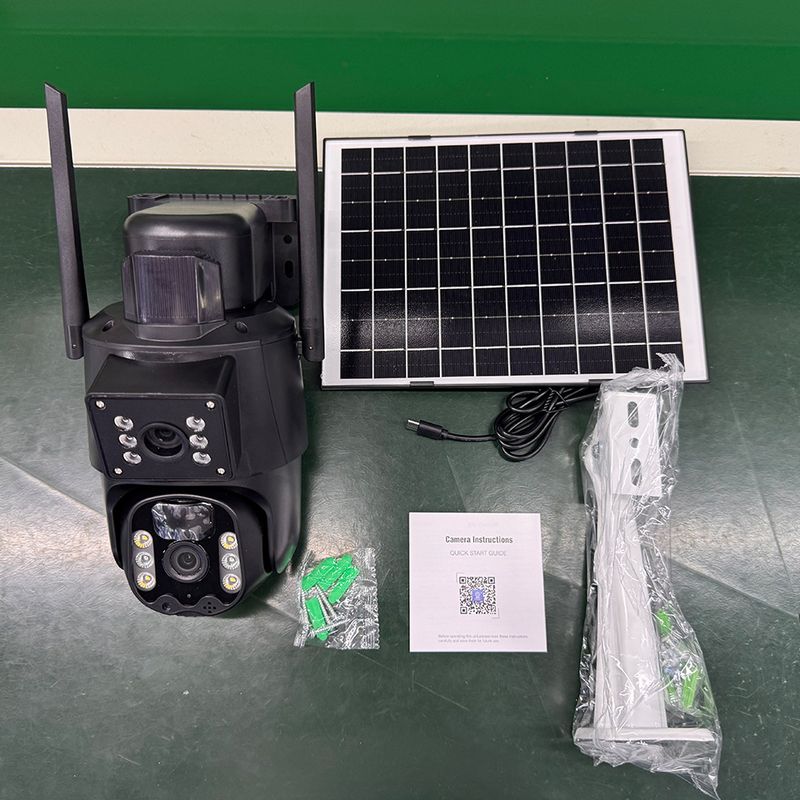 4G Solar PTZ Security Camera – 3MP Dual-Lens, 50m Night Vision, IP66, 355° Auto-Tracking, Remote Monitoring​_voghion.com