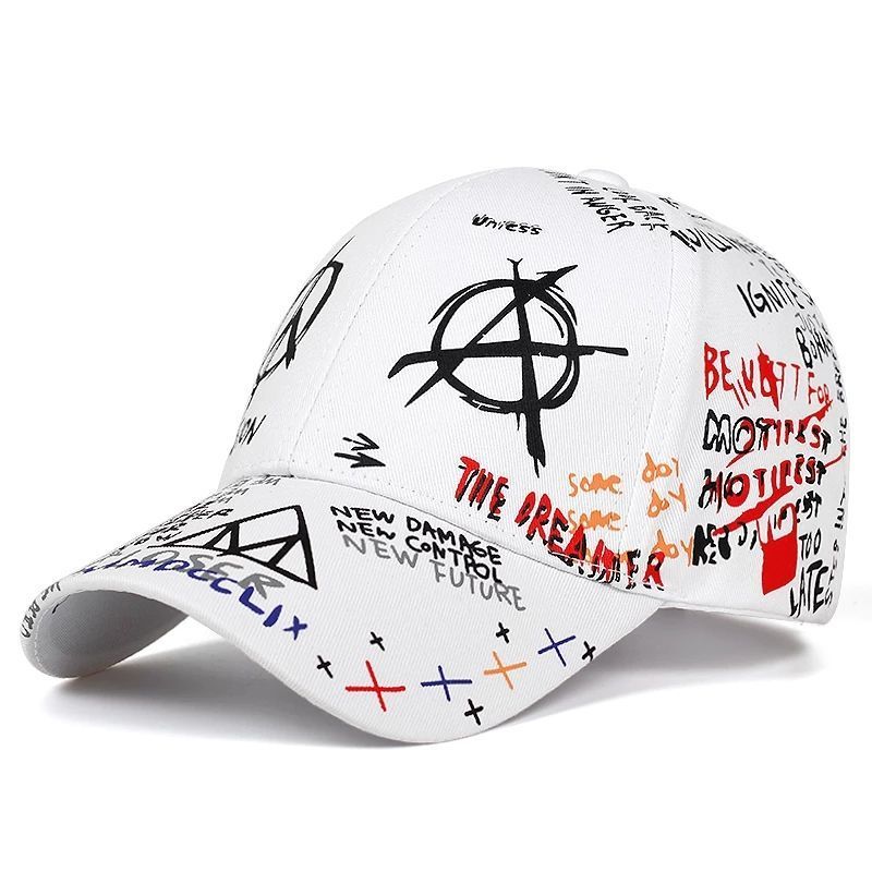 Graffiti Trendy Duck Tongue Hat Korean Fashion Couple Street Baseball cap Versatile Casual Hip Hop Sunscreen Sun hat_voghion.com
