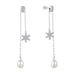 silver six pointed star zircon earrings jewelry_voghion.com