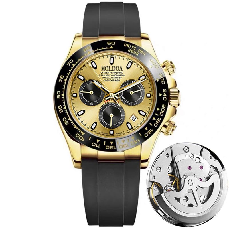 Fully Automatic Hollow Movement Men's Watch With Luminous Calendar, Silicone Waterproof Douyin Strap_voghion.com