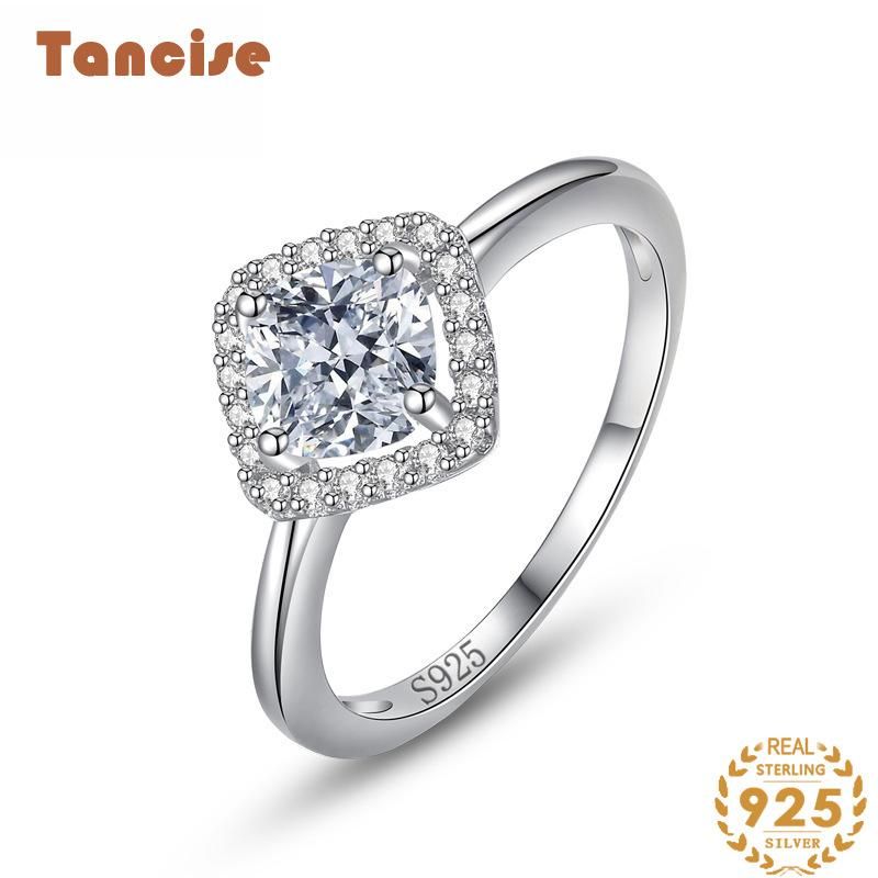  Tancise Classic Zircon Silver Ring Ladies Jewelry Wedding Promise Party Gift_voghion.com