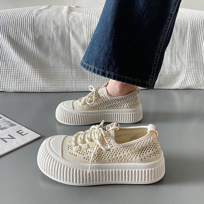 Sommer Mesh Socken Sneaker - Oversized Weiße Schuhe | Atmungsaktiv Für Casual Und Streetwear (Modell DT018)_voghion.com