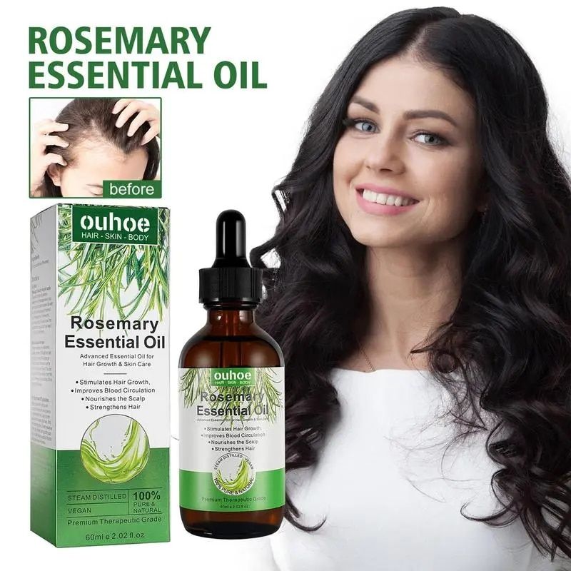 Rosemary Hair Essential Oil Dry Hair Damage Hair Care 60ml Deep Conditioning Anti Hair Loss Essence Serum Repair Hair Scalp Care_voghion.com