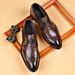 Lässiges Business-Set für Herren, bestickte spitze Lederschuhe_voghion.com