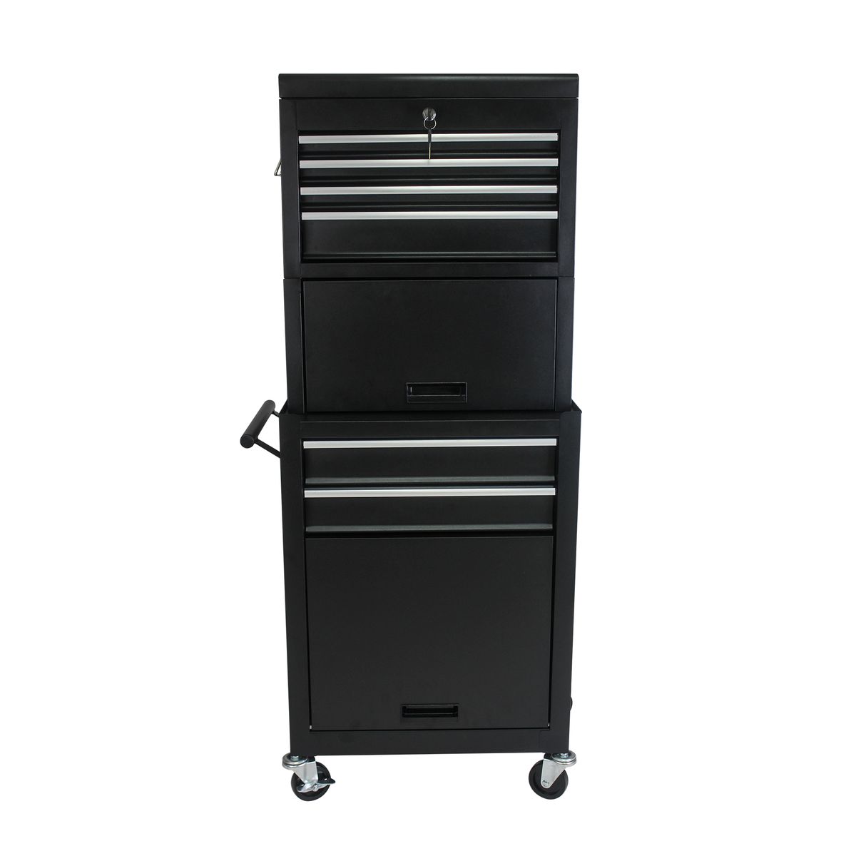 Tool Cabinet On Wheels, 6-Drawer Lockable Rolling Tool Chest W/ 4 Universal Wheels, 2 In 1 Detachable Tool Box Storage Organizer For Garage Workshop Repair Shop, Black_voghion.com