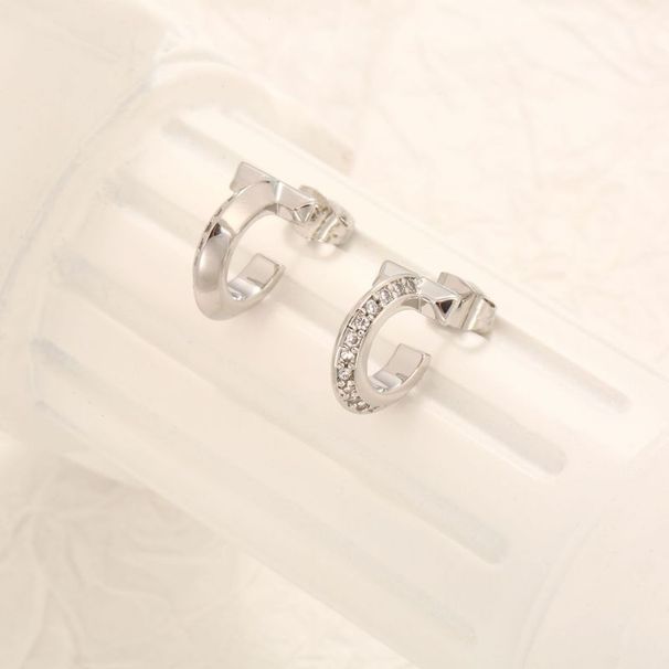 Unisex Inlaid With Dias High End Simple Trendy Earrings Niche Design_voghion.com