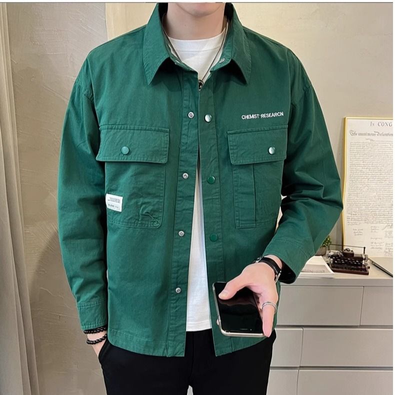 Herrenbekleidung Einfache Revers Freizeitjacke Mode Herren Freizeitjacke Slim Fit Leichter Arbeitsmantel Mit Kapuze Für Frühling & Herbst​_voghion.com