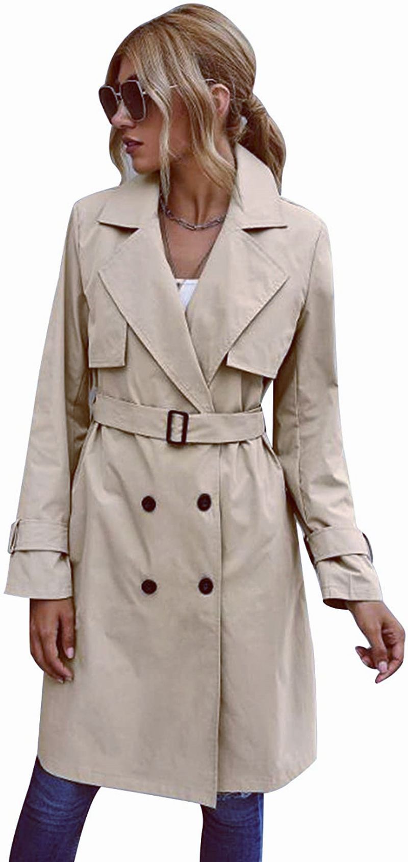 Women's windbreaker coat women's autumn and winter hot single-breasted long coat_voghion.com