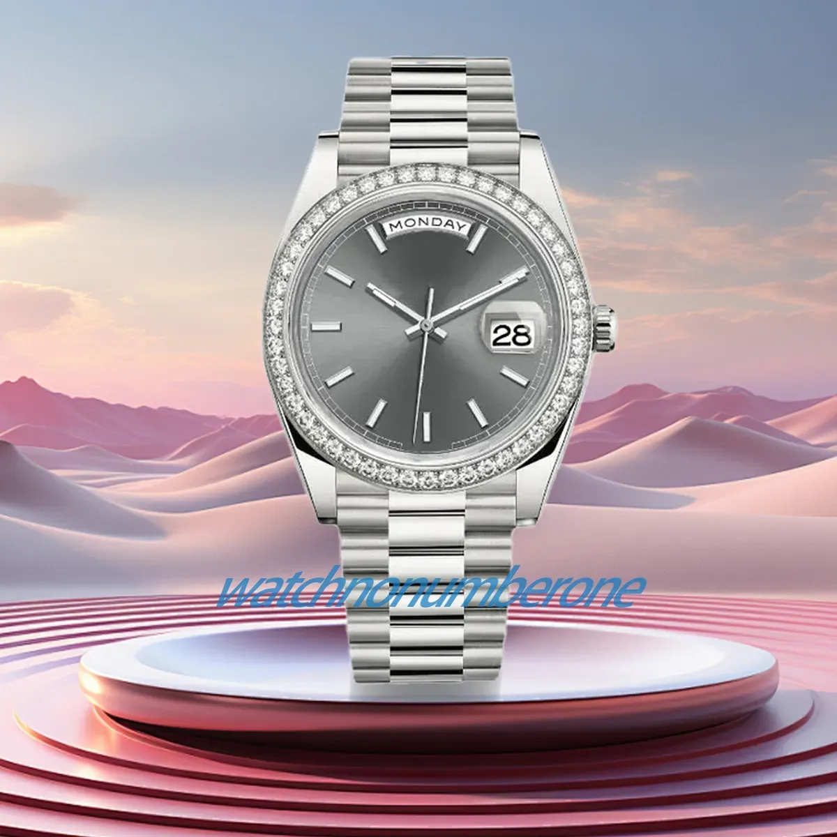 Orologio da polso da uomo, meccanico automatico, 36/41 mm, in acciaio inossidabile 904L, con lunetta in diamanti, impermeabile, luminoso, in oro, Montre De Luxe_voghion.com