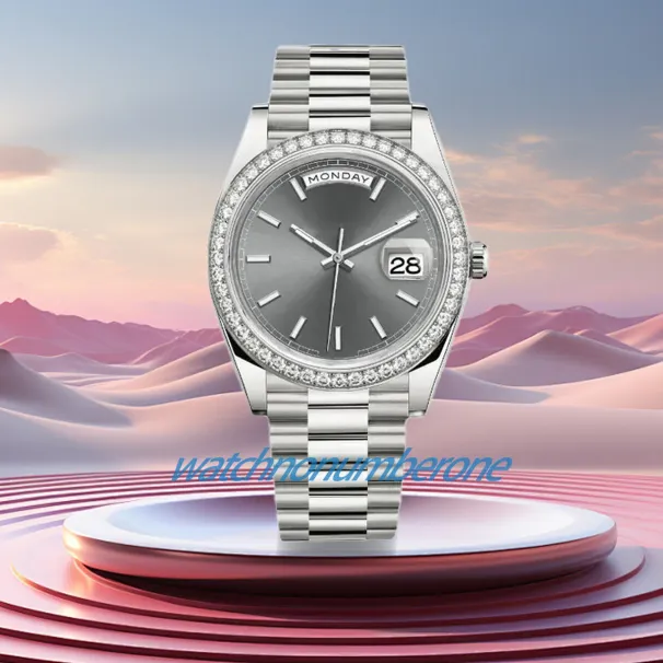 Orologio da polso da uomo, meccanico automatico, 36/41 mm, in acciaio inossidabile 904L, con lunetta in diamanti, impermeabile, luminoso, in oro, Montre De Luxe_voghion.com