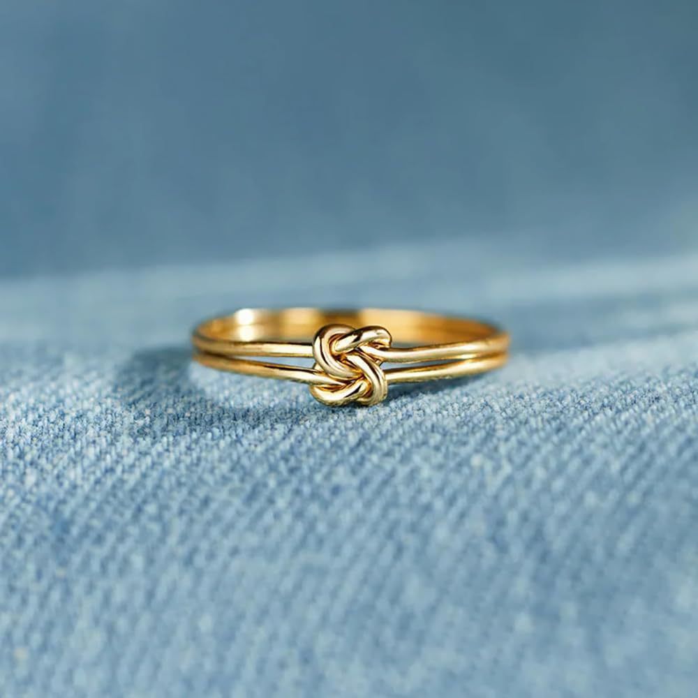 Dobbelknute-sløyfe for mor og datter i 925 sterlingsølv, enkel designer med eksklusiv følelse_voghion.com