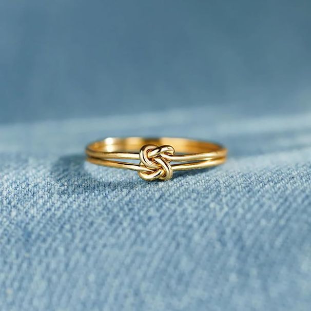 Dobbelknute-sløyfe for mor og datter i 925 sterlingsølv, enkel designer med eksklusiv følelse_voghion.com