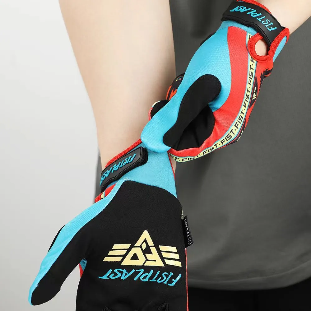 FISTPLAST Mountain Bike Wear Resistant Rainbow Touchscreen Off Road Motorcycle Riding Gloves_voghion.com