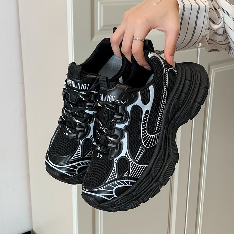 Zapatos deportivos para mujer, nuevos para papá, para estudiantes, informales, con suela gruesa y aumento de altura, BL01_voghion.com