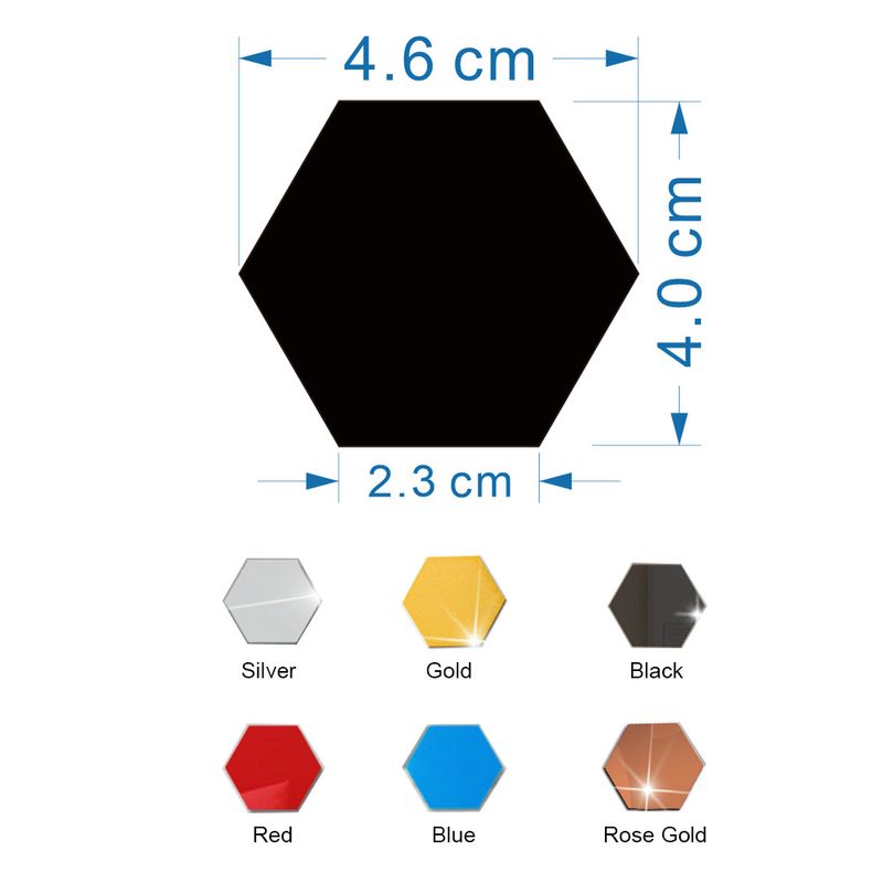 JM006 hexagonal acrylic mirror wall sticker DIY home decoration mirror sticker three-dimensional waterproof_voghion.com