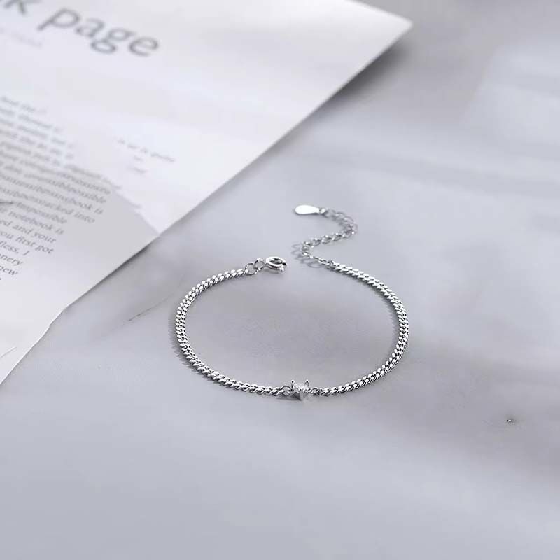 Pair Of Couple Style Heart Bracelets Simple Plain Chain Commemorative Gift For Boyfriend And Girlfriend Ins Versatile_voghion.com