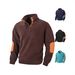 Men's Clothing Men's Stand Collar Color-Block Sweatshirt – Slim-Fit Contrast Panel Pullover For Modern Minimalist Style_voghion.com