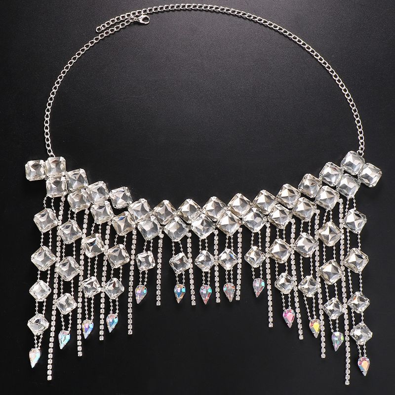 Mode neue quaste strass kopfschmuck persönlichkeit luxus wasser tropfen haar kette haar zubehör weibliche kopfschmuck_voghion.com